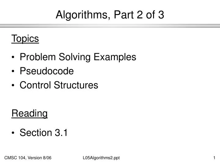 algorithms part 2 of 3