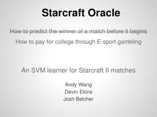 Starcraft Oracle