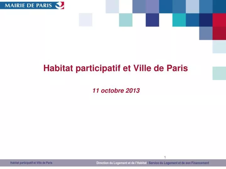 habitat participatif et ville de paris 11 octobre 2013