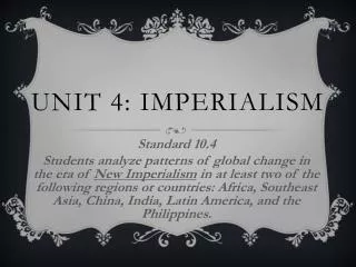 Unit 4: Imperialism