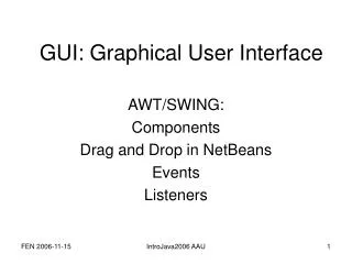 GUI: Graphical User Interface