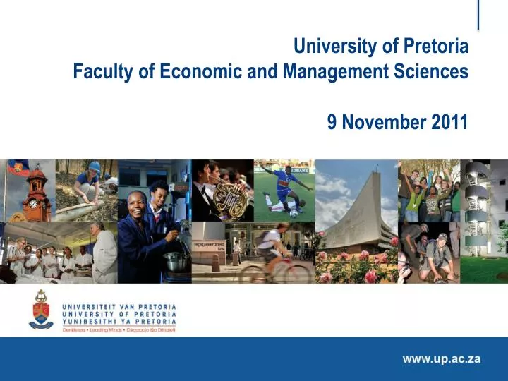university of pretoria faculty of economic and management sciences 9 november 2011