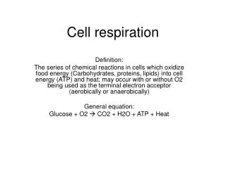 Cell respiration