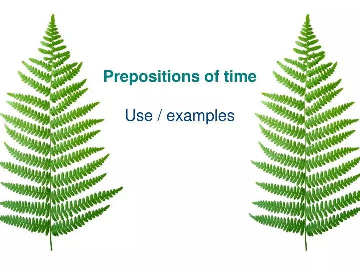 prepositions of time