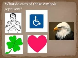 What do each of these symbols represent?