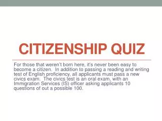 Citizenship Quiz