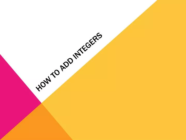 how to add integers