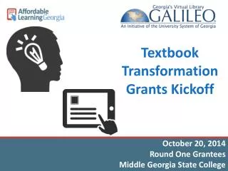 Textbook Transformation Grants Kickoff