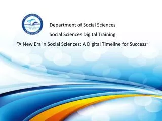 Department of Social Sciences Social Sciences Digital Training