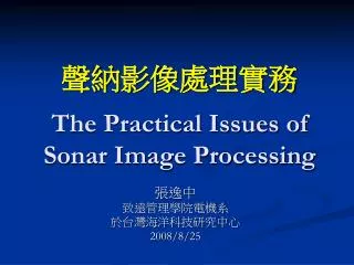 the practical issues of sonar image processing
