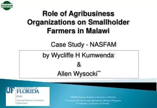 Role of Agribusiness Organizations on Smallholder Farmers in Malawi Case Study - NASFAM