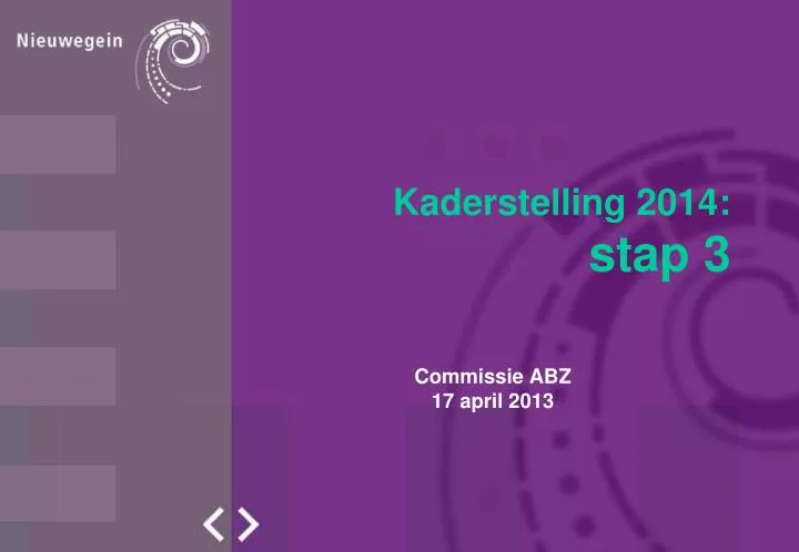 kaderstelling 2014 stap 3