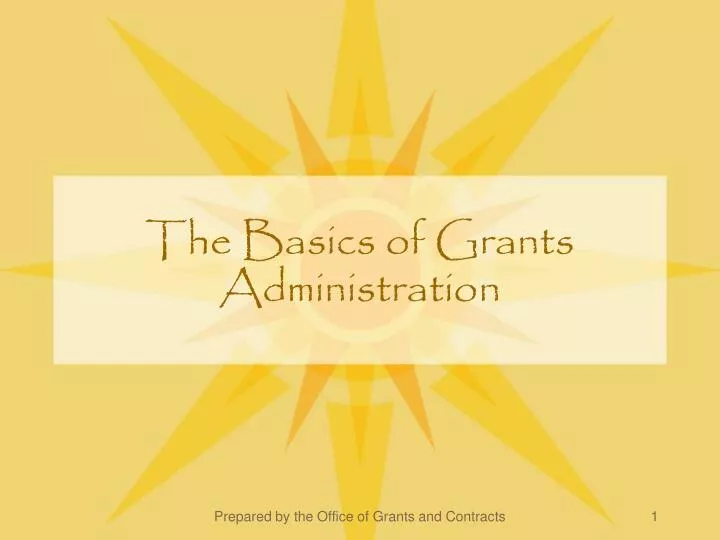 the basics of grants administration