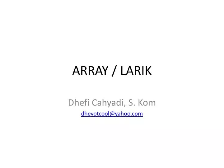array larik
