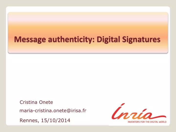 message authenticity digital signatures