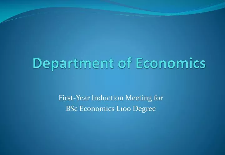 department of economics