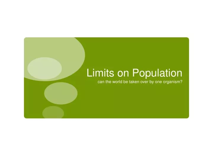 limits on population
