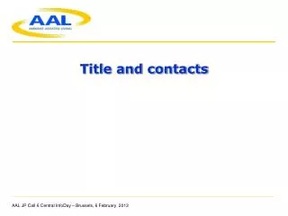 Title and contacts
