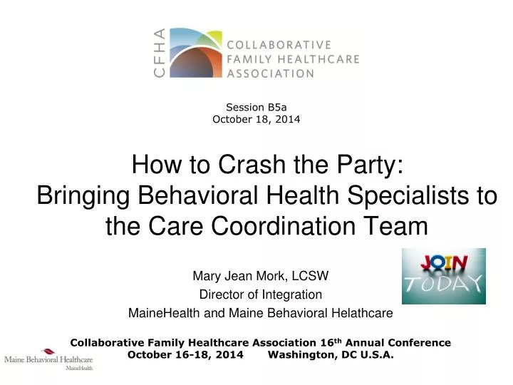 how to crash the party bringing behavioral health specialists to the care coordination team