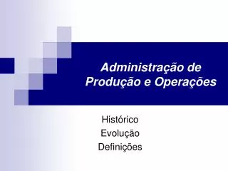 administra o de produ o e opera es
