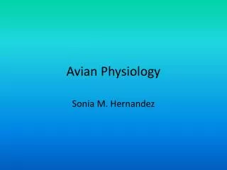 Avian Physiology