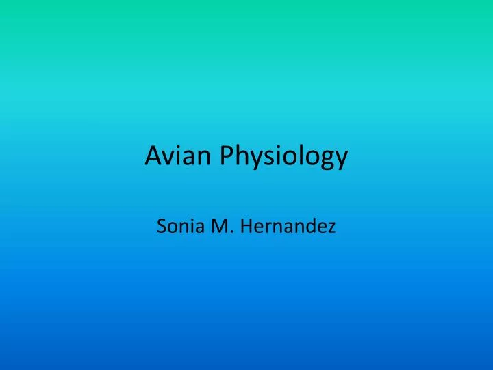 avian physiology