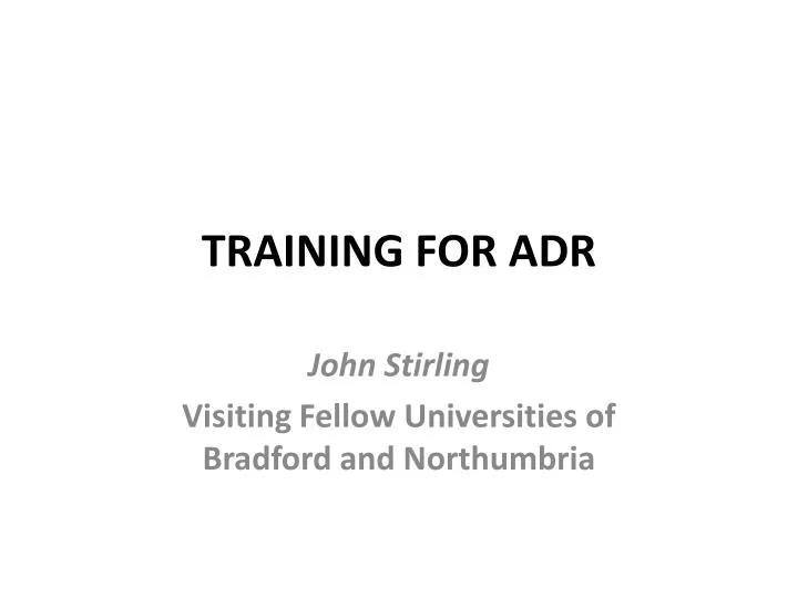 training for adr