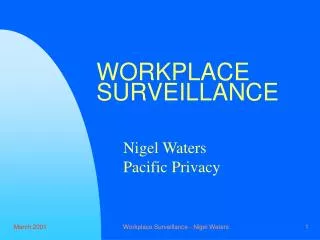 WORKPLACE SURVEILLANCE