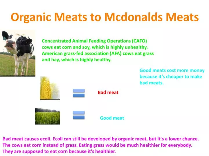 organic meats to mcdonalds meats