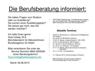 die berufsberatung informiert