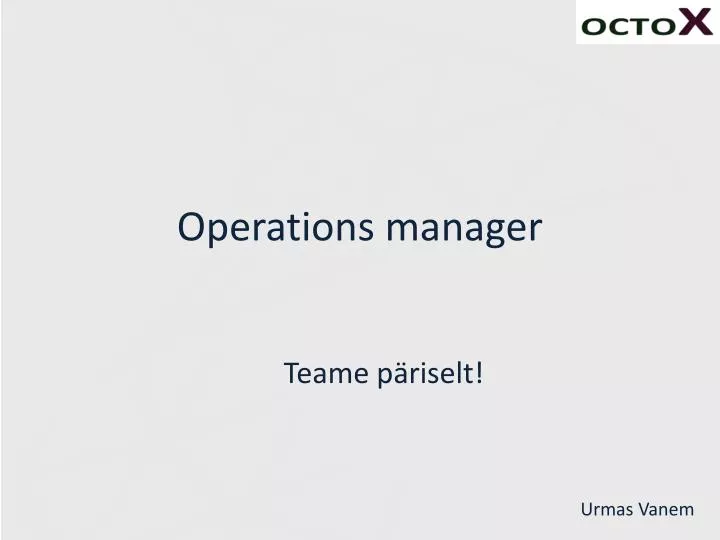 operations manager