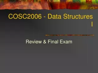 COSC2006 - Data Structures I