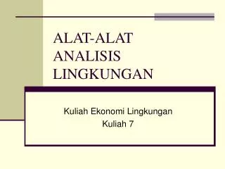 alat alat analisis lingkungan