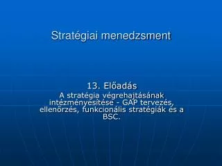 strat giai menedzsment