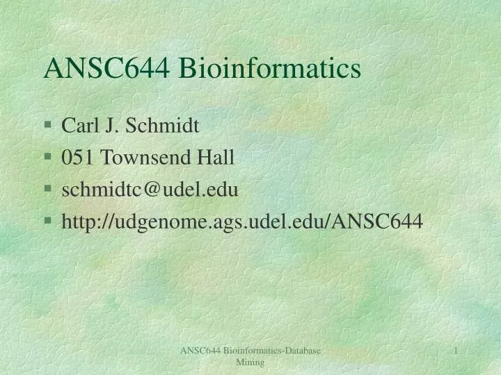 ansc644 bioinformatics