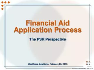 Financial Aid Application Process