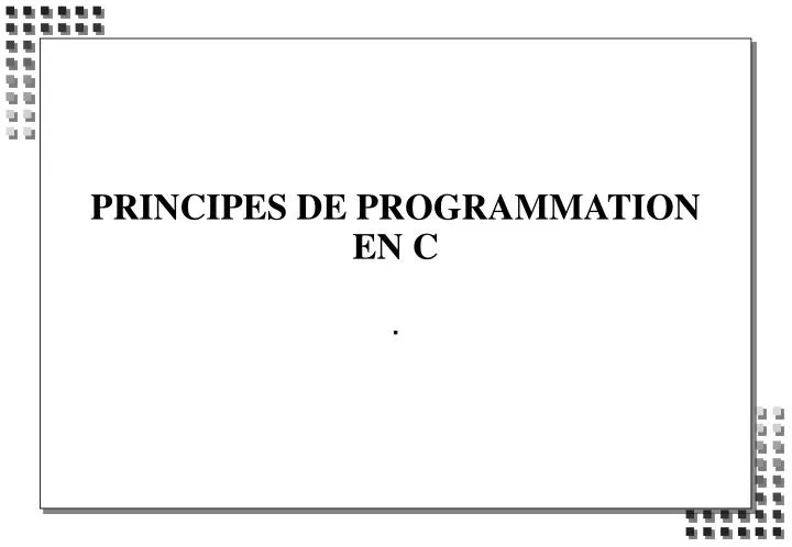 principes de programmation en c