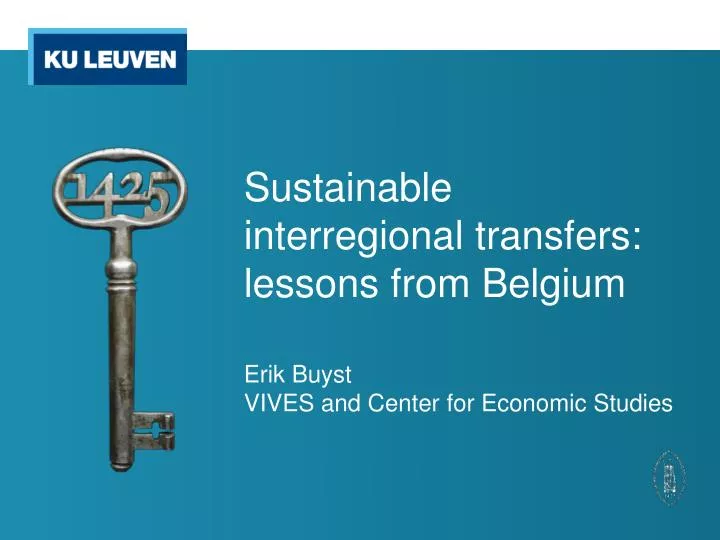 sustainable interregional transfers lessons from belgium