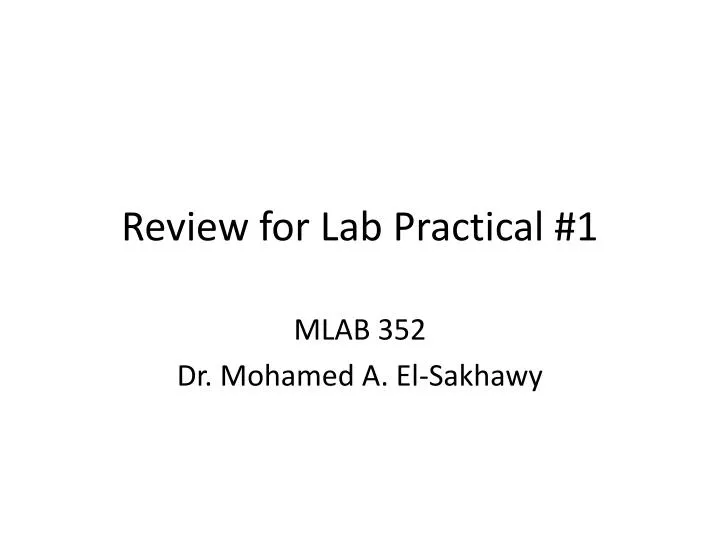review for lab practical 1