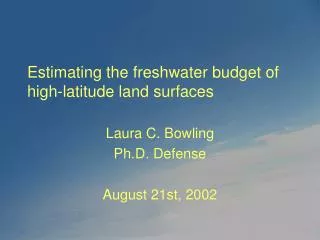 Estimating the freshwater budget of high-latitude land surfaces