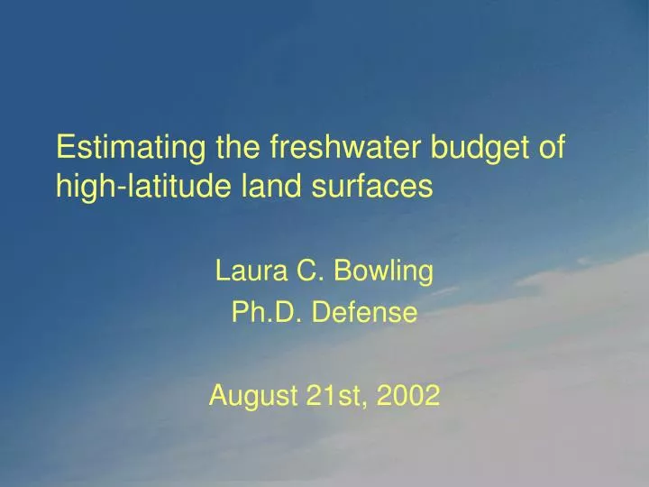 estimating the freshwater budget of high latitude land surfaces