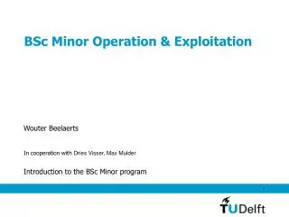 BSc Minor Operation &amp; Exploitation