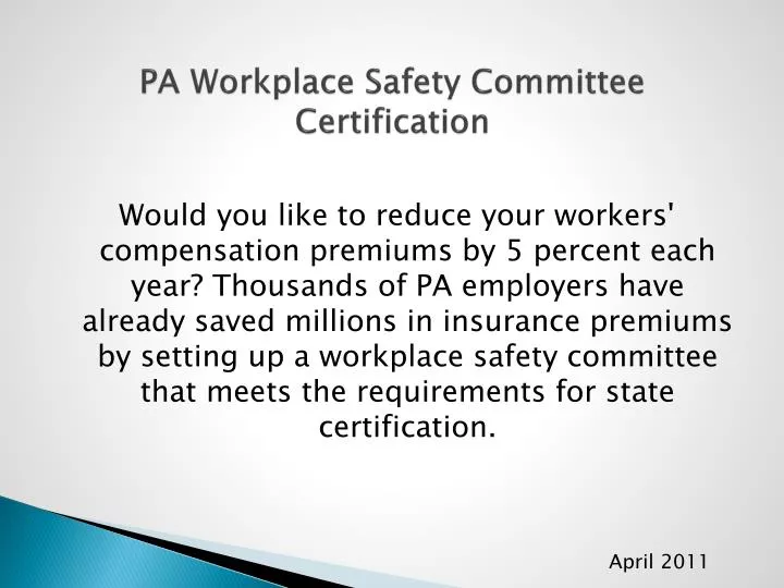 pa workplace safety committee certification