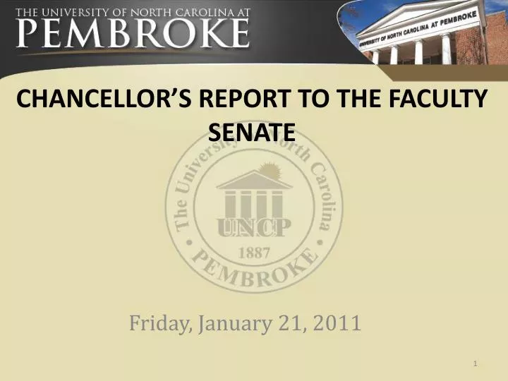 chancellor s report to the faculty senate