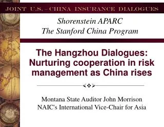 The Hangzhou Dialogues: Nurturing cooperation in risk management as China rises