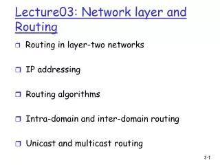 Lecture03: Network layer and Routing