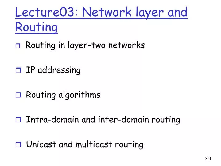lecture03 network layer and routing