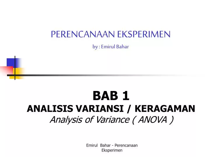 bab 1 analisis variansi keragaman analysis of variance anova
