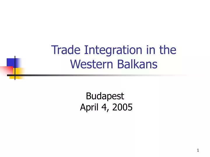 trade integration in the western balkans