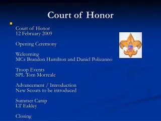 Court of Honor